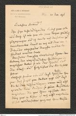 Nachlass Franz Steindachner, Brief von Franz Hauer an Franz Steindachner (31.01.1894), Inv.Nr. 205.01, Seite 1